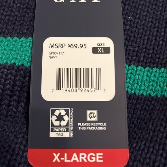 NWT Green and Navy Striped Crewneck Sweater  XL - Picture 8 of 8